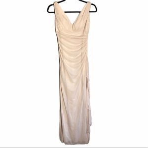 BETSY&ADAM EVENING PROM SHIMMERING RUCHED DRESS